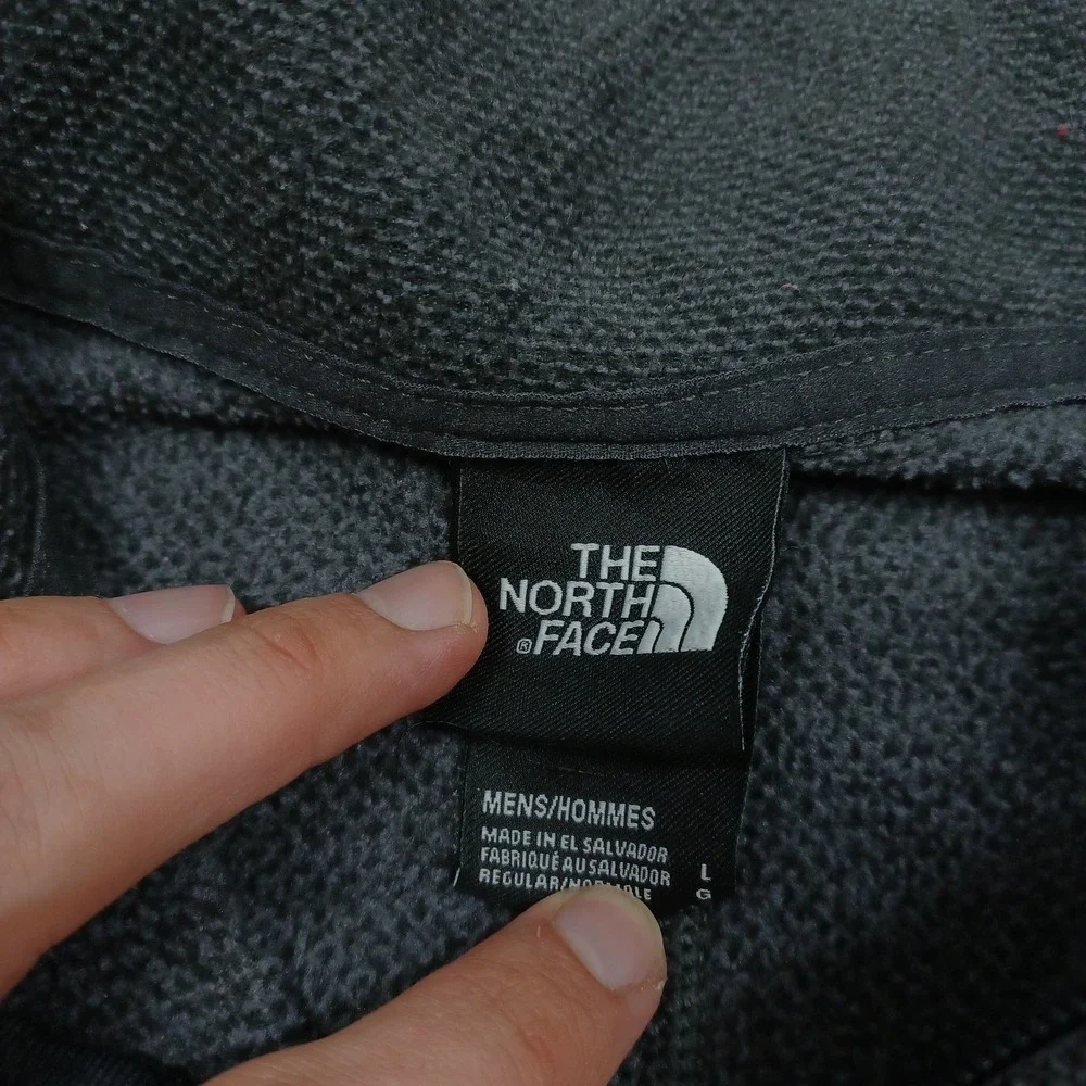 North Face Sweater Mens Large Gray 1/4 ZIp Fleece Pullover Outdoor